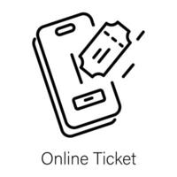 Trendy Online Ticket vector