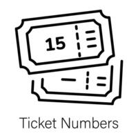 Trendy Ticket Numbers vector