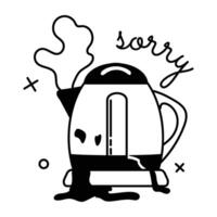 Trendy Broken Kettle vector