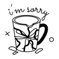 Trendy Broken Mug vector