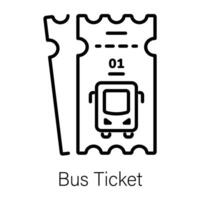 billete de autobús de moda vector