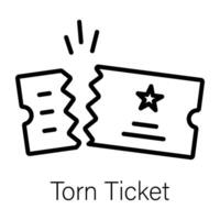 Trendy Torn Ticket vector