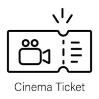 Trendy Cinema Ticket vector