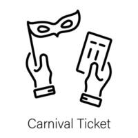 Trendy Carnival Ticket vector