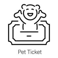 Trendy Pet Ticket vector