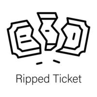 Trendy Ripped Ticket vector