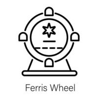Trendy Ferris Wheel vector