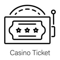 Trendy Casino Ticket vector