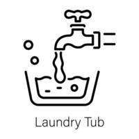 Trendy Laundry Tub vector