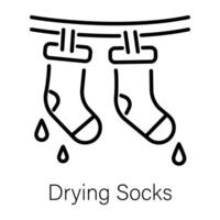 Trendy Drying Socks vector