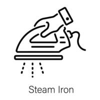 Trendy Steam Iron vector