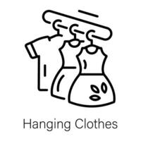 Trendy Hanging Clothes vector