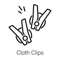 Trendy Cloth Clips vector