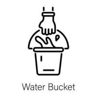 Trendy Water Bucket vector