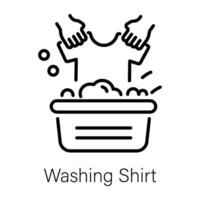 Trendy Washing Shirt vector