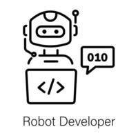 Trendy Robot Developer vector