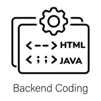 Trendy Backend Coding vector