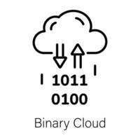 Trendy Binary Cloud vector