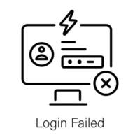 Trendy Login Failed vector