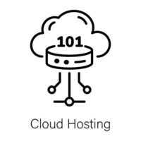 Trendy Cloud Hosting vector