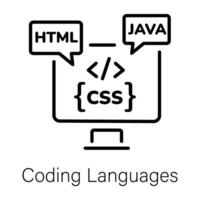 Trendy Coding Languages vector