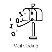 Trendy Mail Coding vector