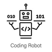 Trendy Coding Robot vector