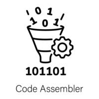 Trendy Code Assembler vector