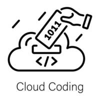 Trendy Cloud Coding vector