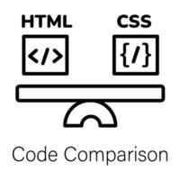 Trendy Code Comparison vector