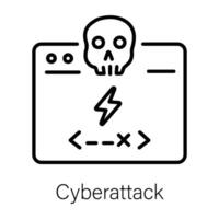 Trendy Cyberattack Concepts vector