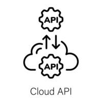 Trendy Cloud API vector