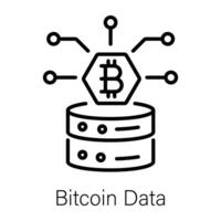 Trendy Bitcoin Data vector