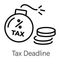 Trendy Tax Deadline vector