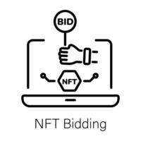 Trendy NFT Bidding vector