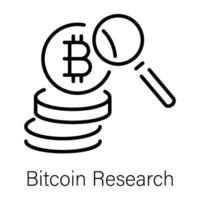 Trendy Bitcoin Research vector