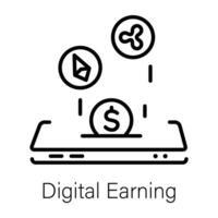 Trendy Digital Earning vector