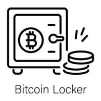 Trendy Bitcoin Locker vector