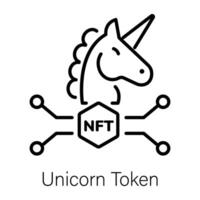 Trendy Unicorn Token vector