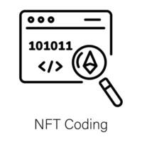 Trendy NFT Coding vector