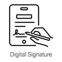 Trendy Digital Signature vector