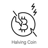 Trendy Halving Coin vector