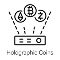 Trendy Holographic Coins vector
