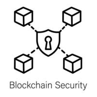 Trendy Blockchain Security vector