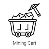 Trendy Mining Cart vector