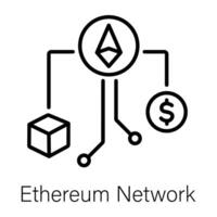 Trendy Ethereum Network vector