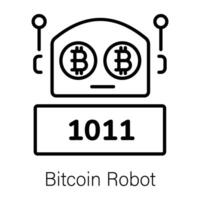 Trendy Bitcoin Robot vector