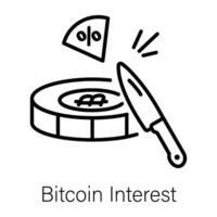 Trendy Bitcoin Interest vector