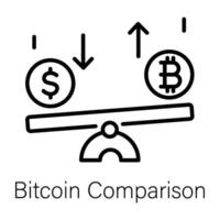 Trendy Bitcoin Comparison vector