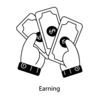 Trendy Earning Concepts vector